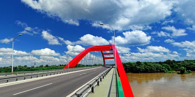 Konstrukcja stalowa ustroju niosącego mostu przez Wisłę w Puławach