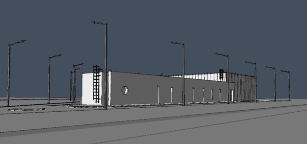 Wizualizacja Centralnego Miejsca Gromadzenia Odpadów od strony południowej