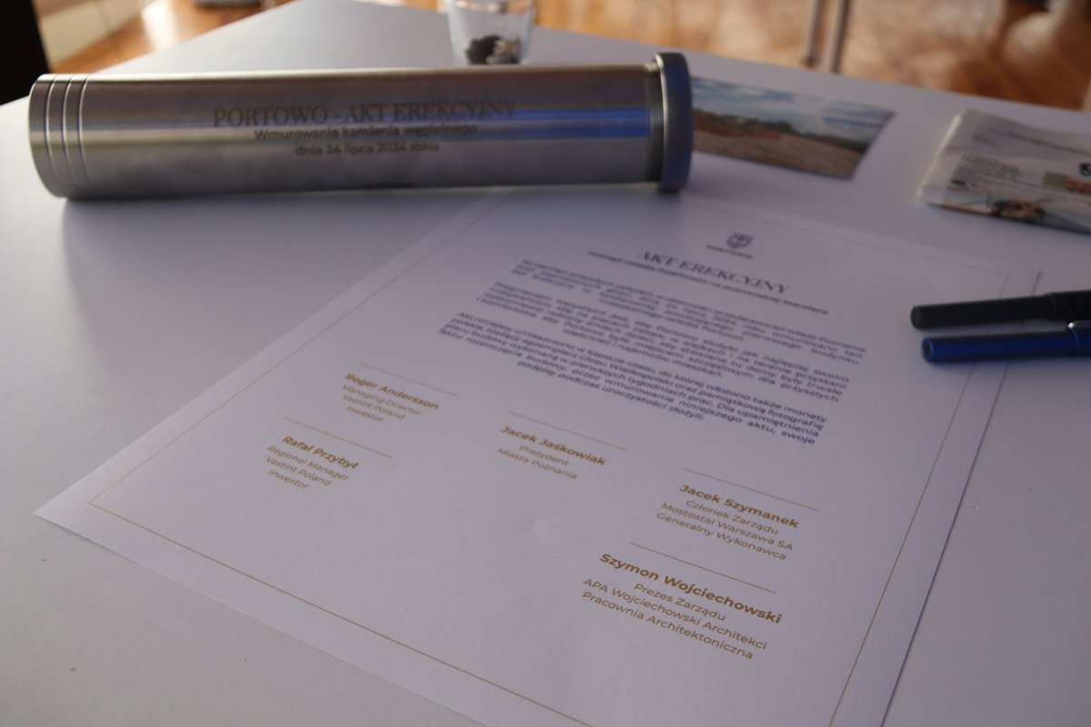 Wmurowano kamień węgielny na budowie Osiedla Portowo w Poznaniu 