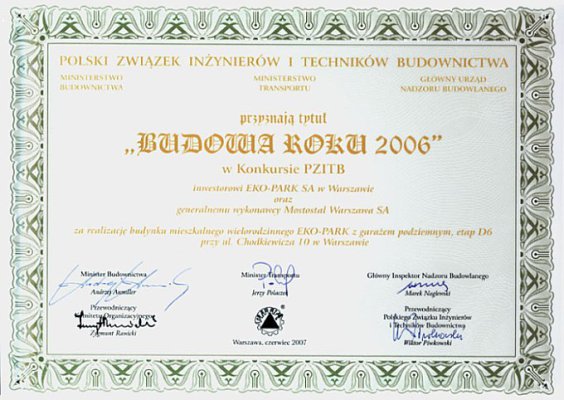 Mostostal zwycięzcą konkursu 