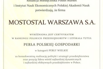 Otrzymaliśmy Perłę Polskiej Gospodarki!