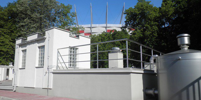 Construction of a storm water pumping station on a storm channel that discharges water from the 