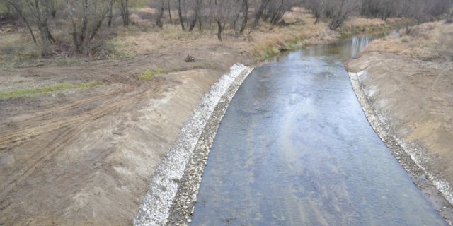 Nowy Breń I Stage 1 - anti-filtration protection of the left embankment of the Nowy Breń River.