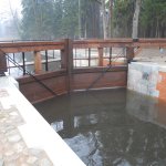 Renovation of the Perkuć weir and flood-gate with road bridges at 63+000 km of the Augustów Canal.