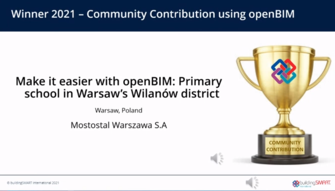 Mostostal Warszawa is the winner of the buildingSMART International Awards 2021 in the Construction category!