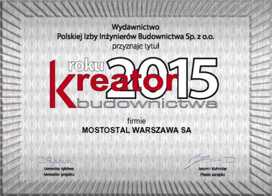 Mostostal Warszawa - Creator of the Construction 2015!