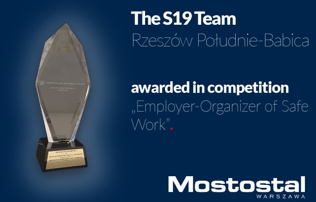 The S19 Rzeszów Południe-Babica Team awarded for exemplary adherence to occupational health and safety principles