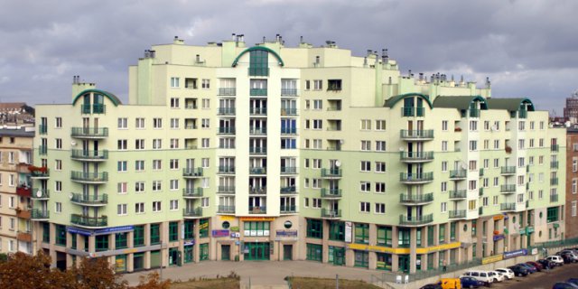Residential-service building at Pułaski and Kościuszki Street in Wrocław