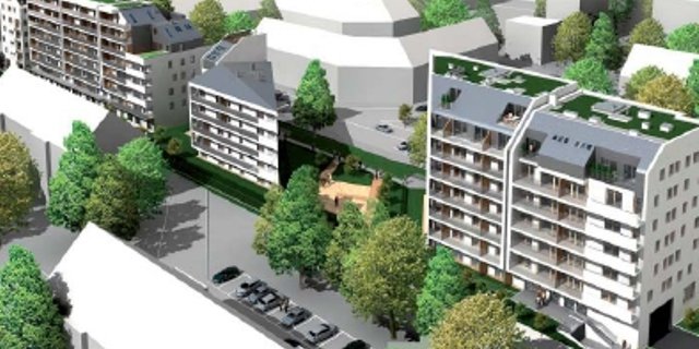 Complex of multi-family buildings with services on Międzyborska 11 Street in Warsaw