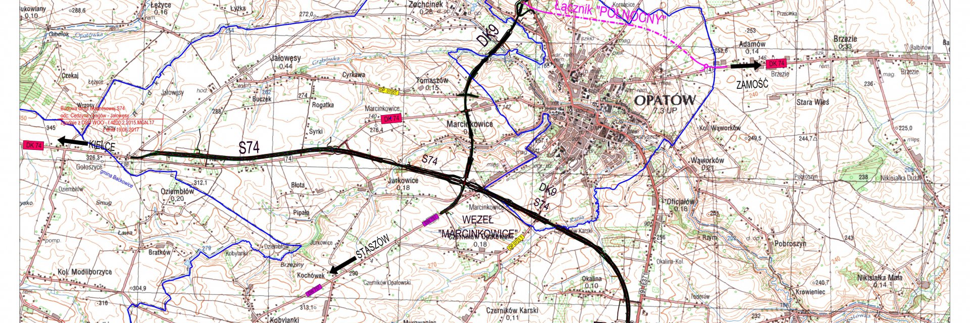 Opatów bypass along the S74 expressway and national road No. 9