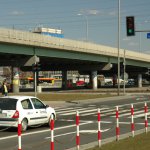 Road viaduct over Zesłańców Syberyjskich Roundabout in Warsaw